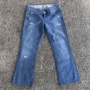 Paige Premium Laurel Canyon Jean Womens Sz 26 Low Bootcut Distressed Made In USA